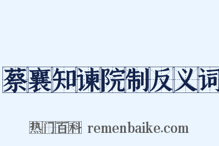 蔡襄知谏院制反义词是什么意思的图片